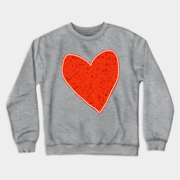 Red Textured Heart Crewneck Sweatshirt by ellenhenryart